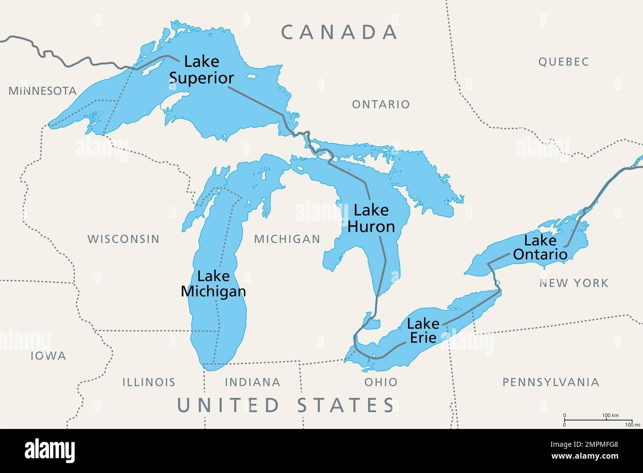 united states map with the great lakes