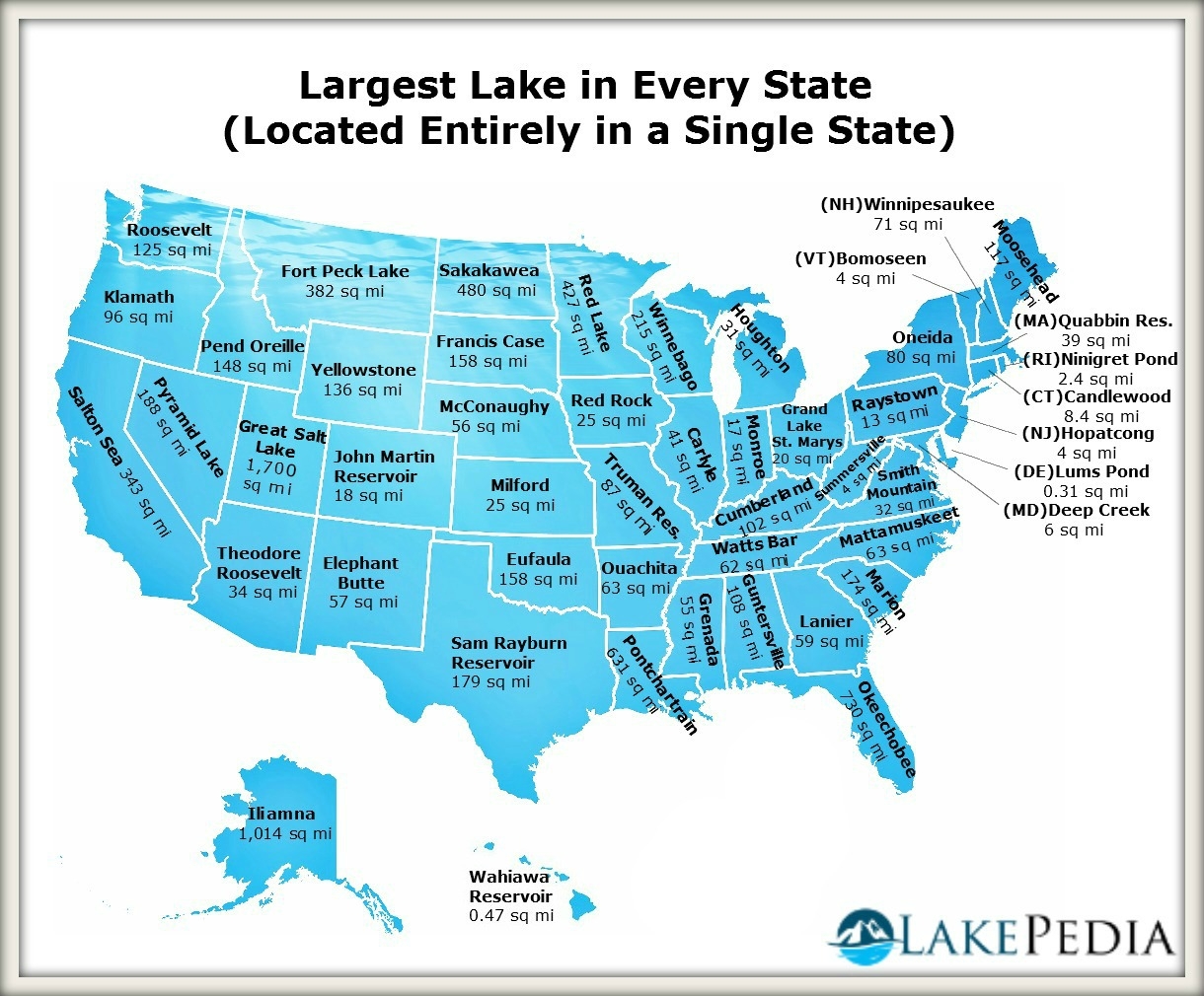 The Largest Lake In Every State Located Entirely In A Single State Lakepedia Blog The Largest Lake In Every State Located Entirely In A Single State Lakepedia Blog