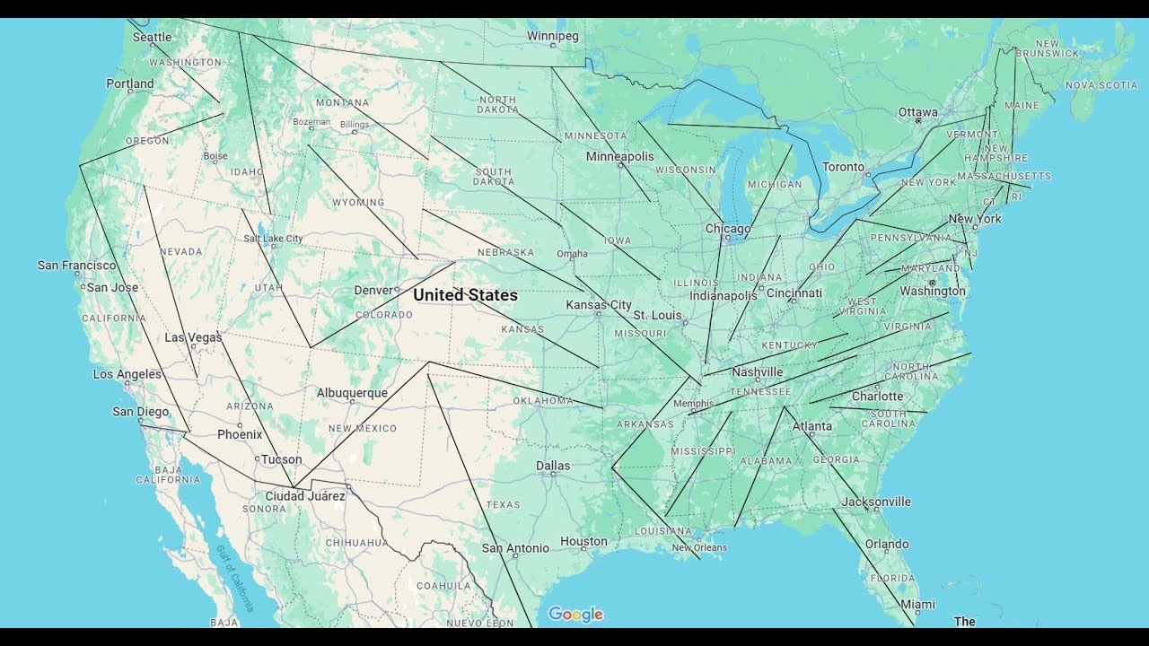 The Longest Straight Line Distances In All 50 U S States RANKED YouTube