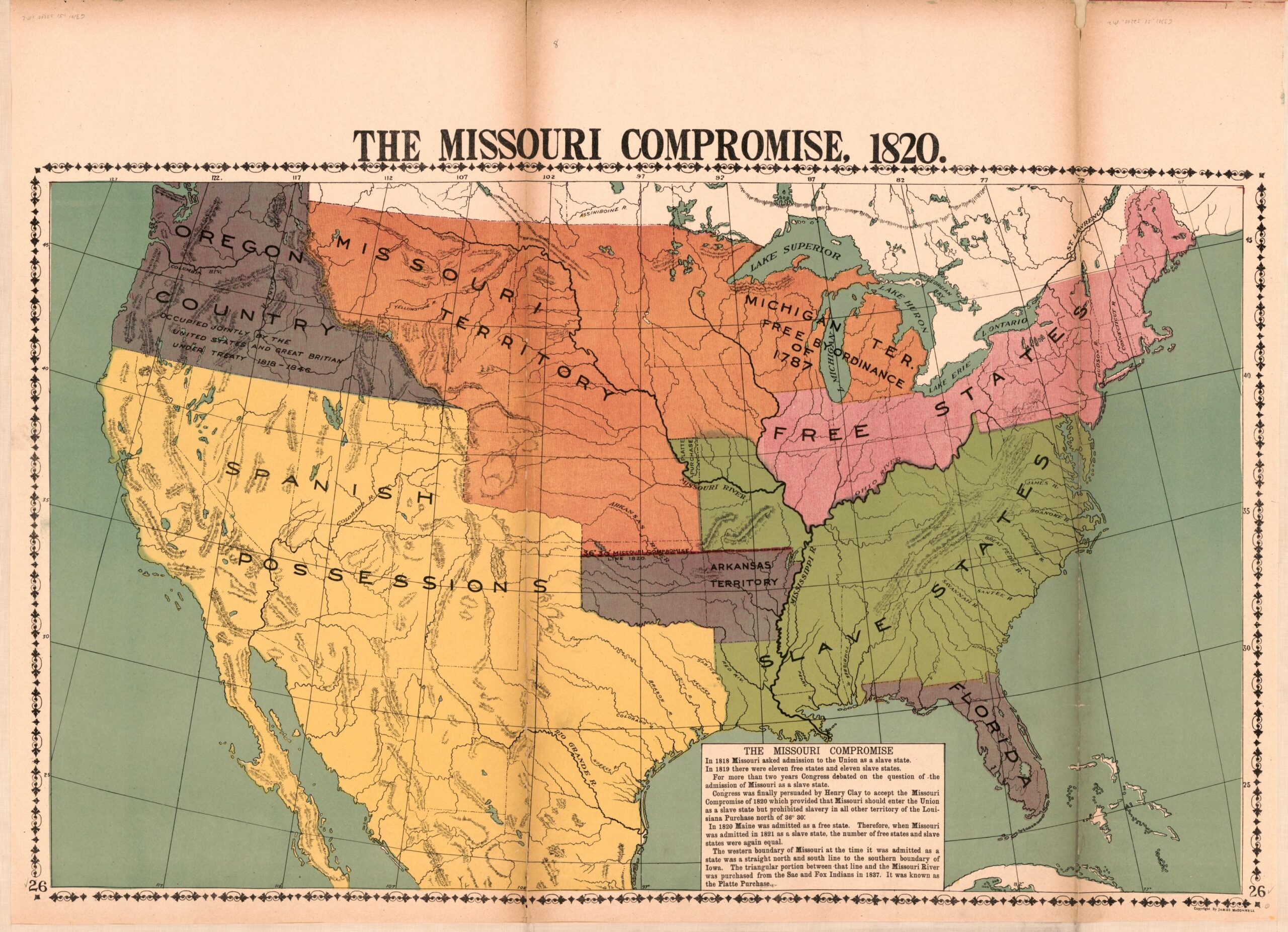 The Missouri Compromise 1820 Library Of Congress