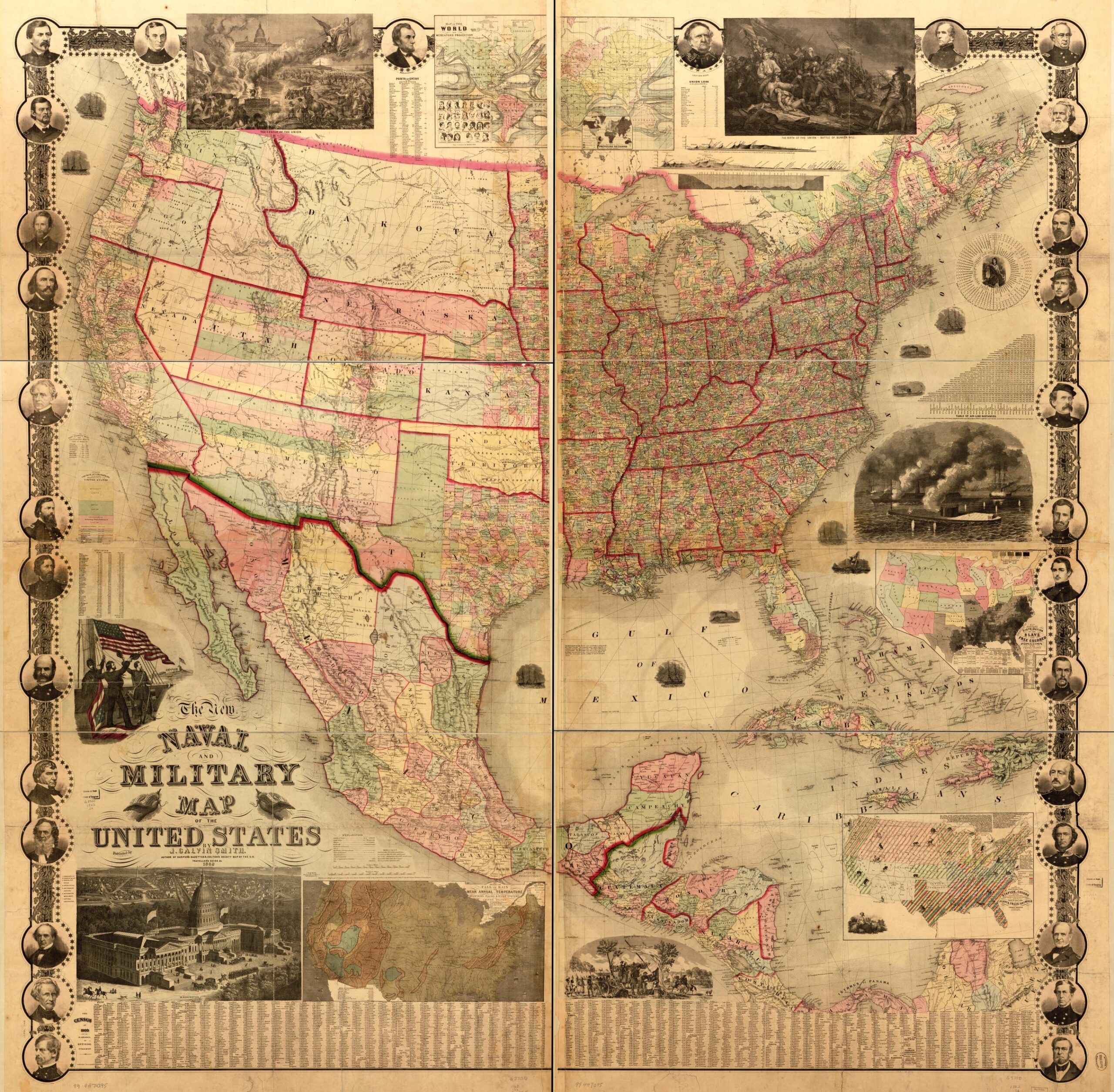 The New Naval And Military Map Of The United States Library Of Congress