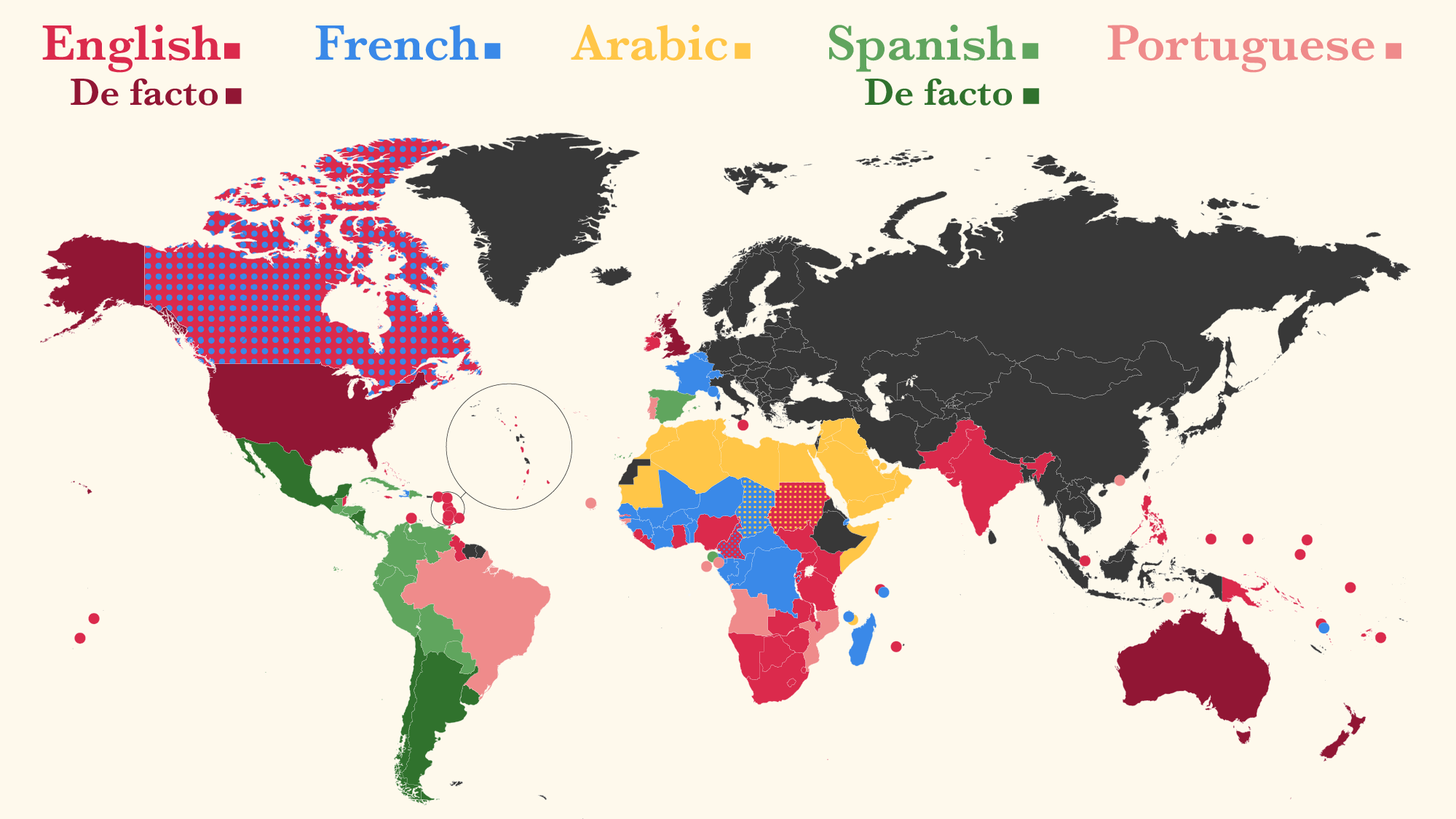The Official Languages Found In The Most Countries Of The World Mapped