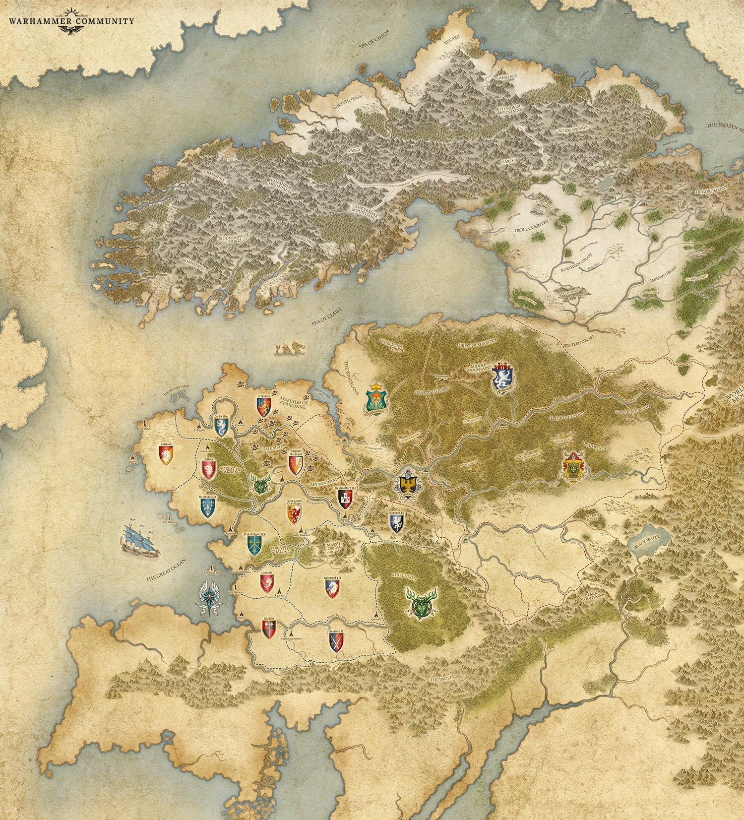 The Old World Your First Look At The Map Of Bretonnia