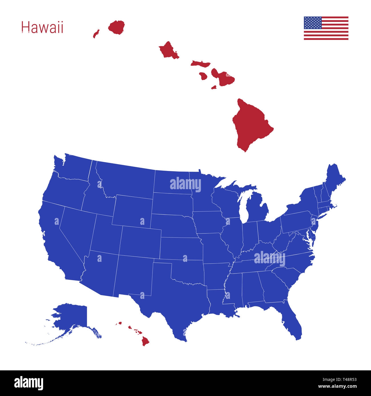 united states map showing hawaii
