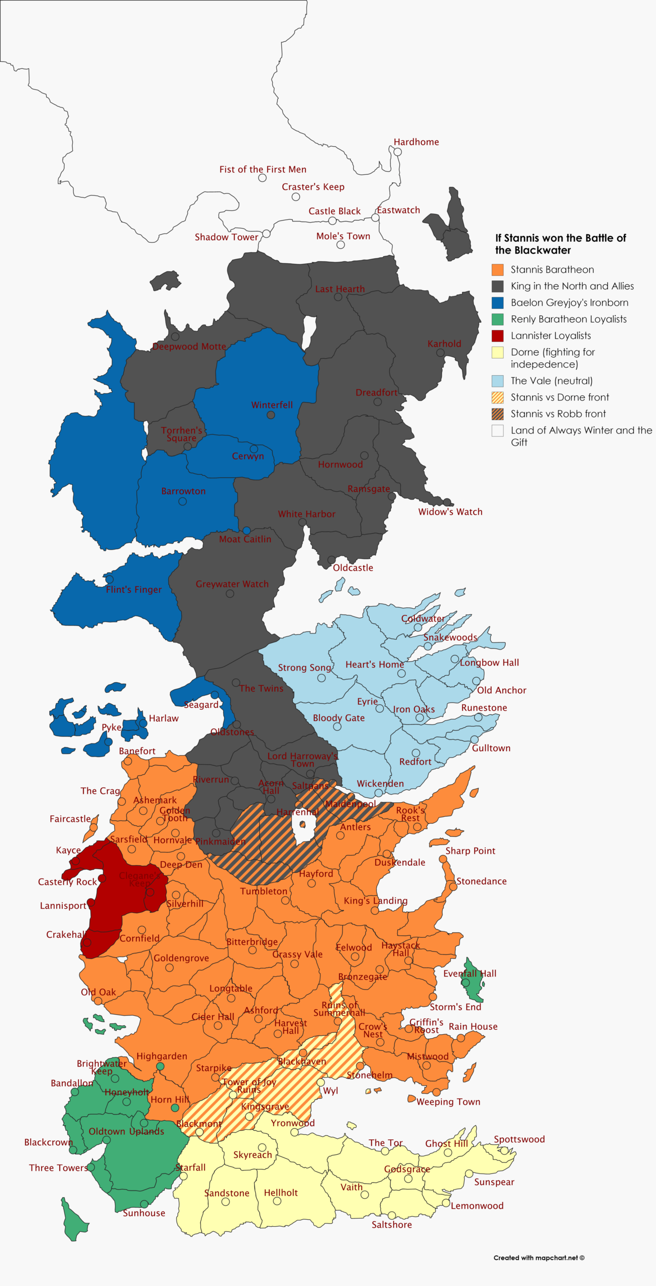The Westeros Game Of Thrones aSoIaF Map Now Available On MapChart Blog MapChart