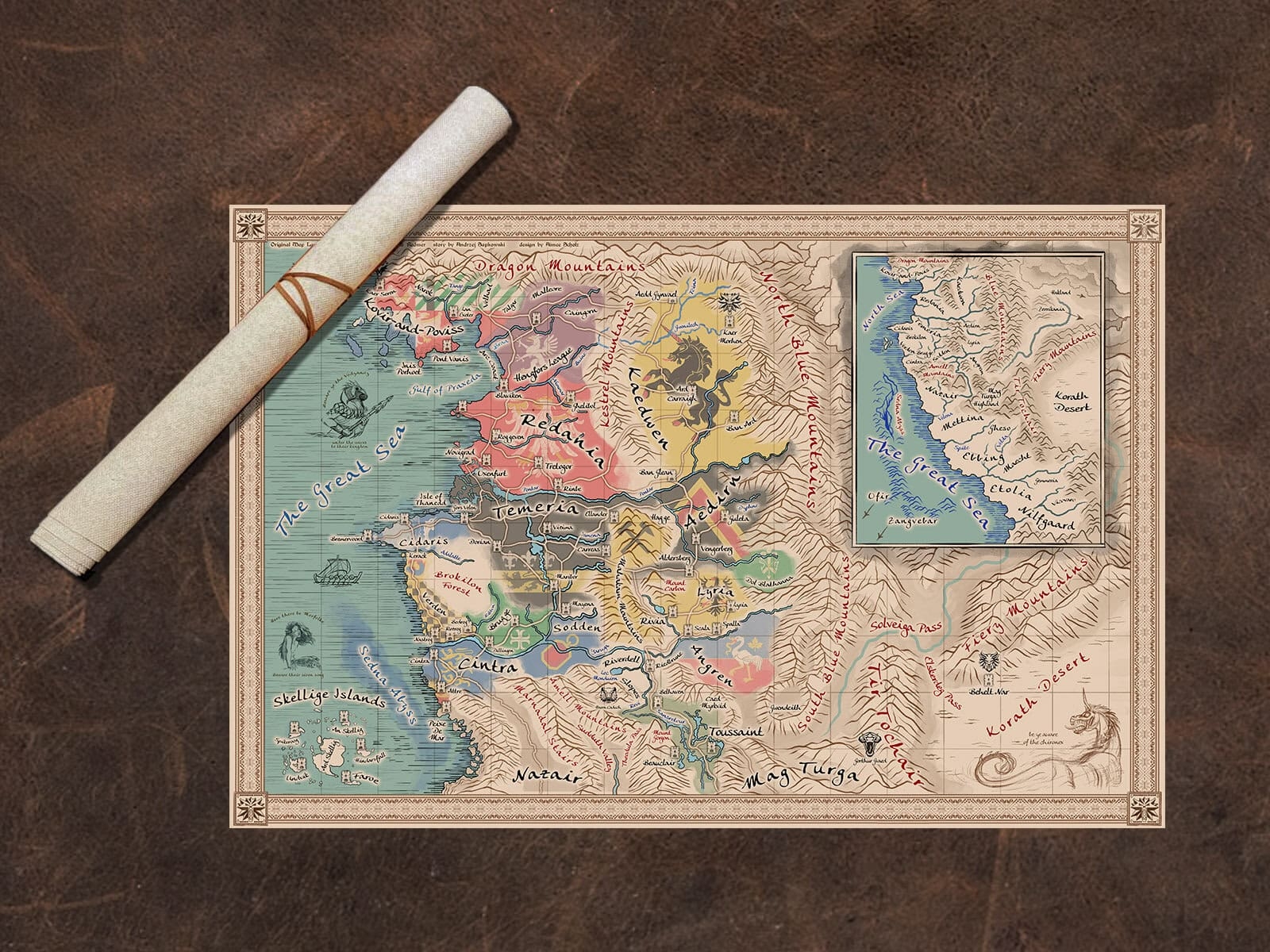 The Witcher Continent Cloth Map Scroll Inspired By The Witcher Geekify Inc The Witcher Continent Cloth Map Scroll Inspired By The Witcher Geekify Inc