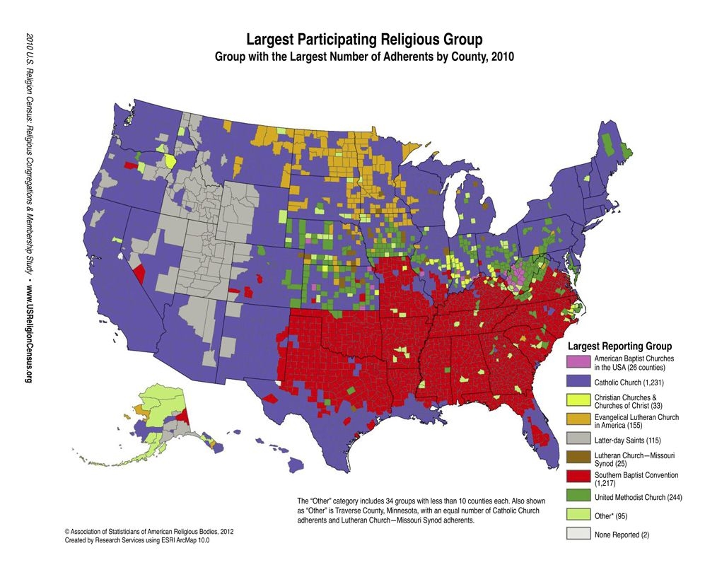 These Maps Show The Most Common Religions Christian And Non Christian In Your State The Week