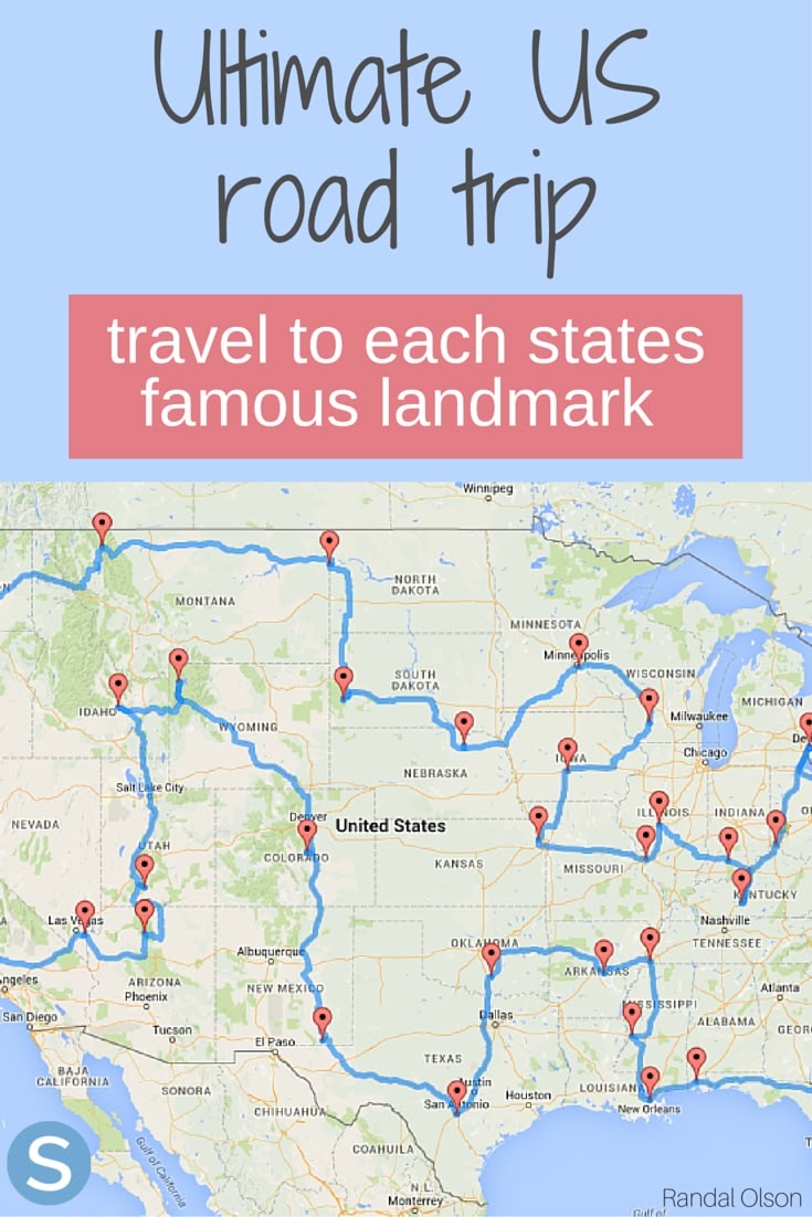 This Road Trip Map Will Take You To Landmarks In All 48 Contiguous States