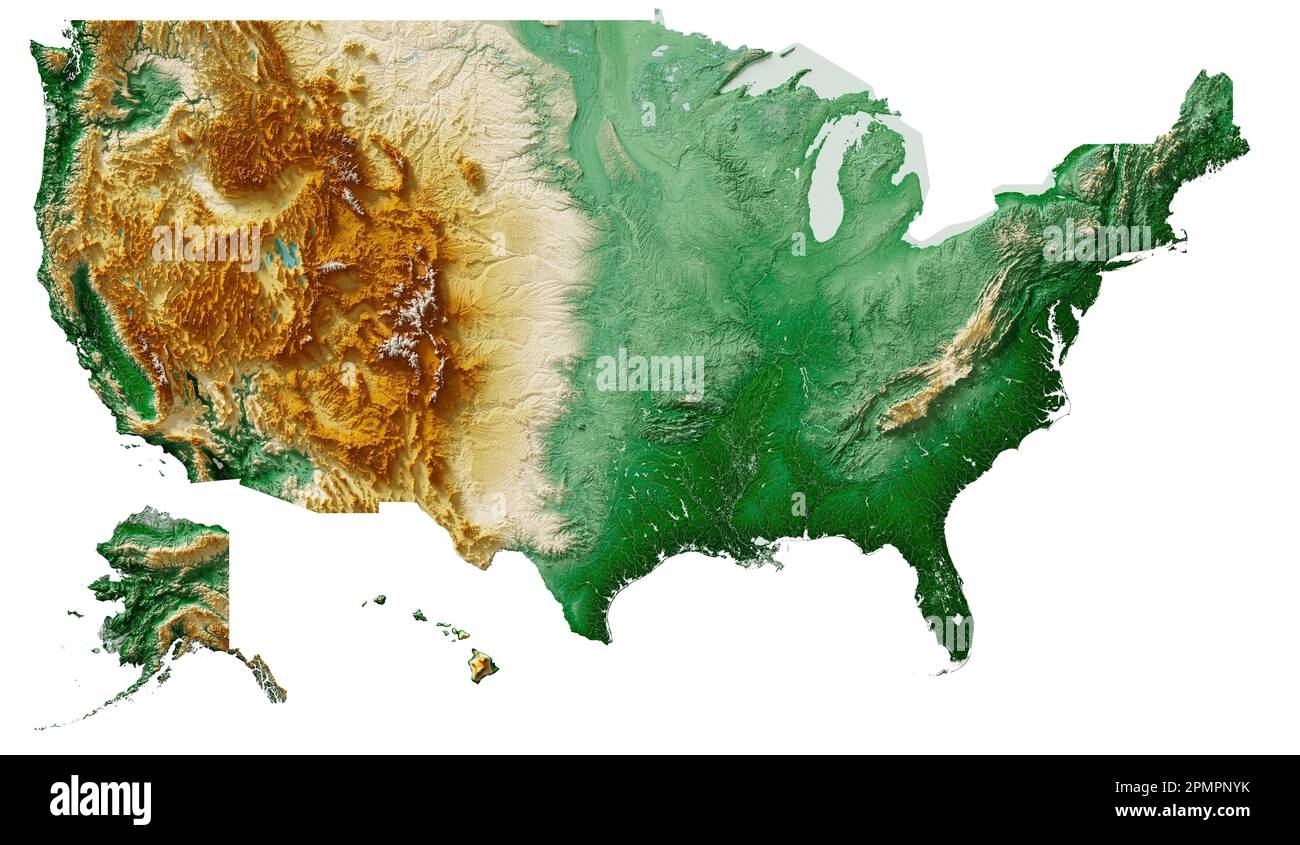 Topographic Map United States Cut Out Stock Images Pictures Alamy