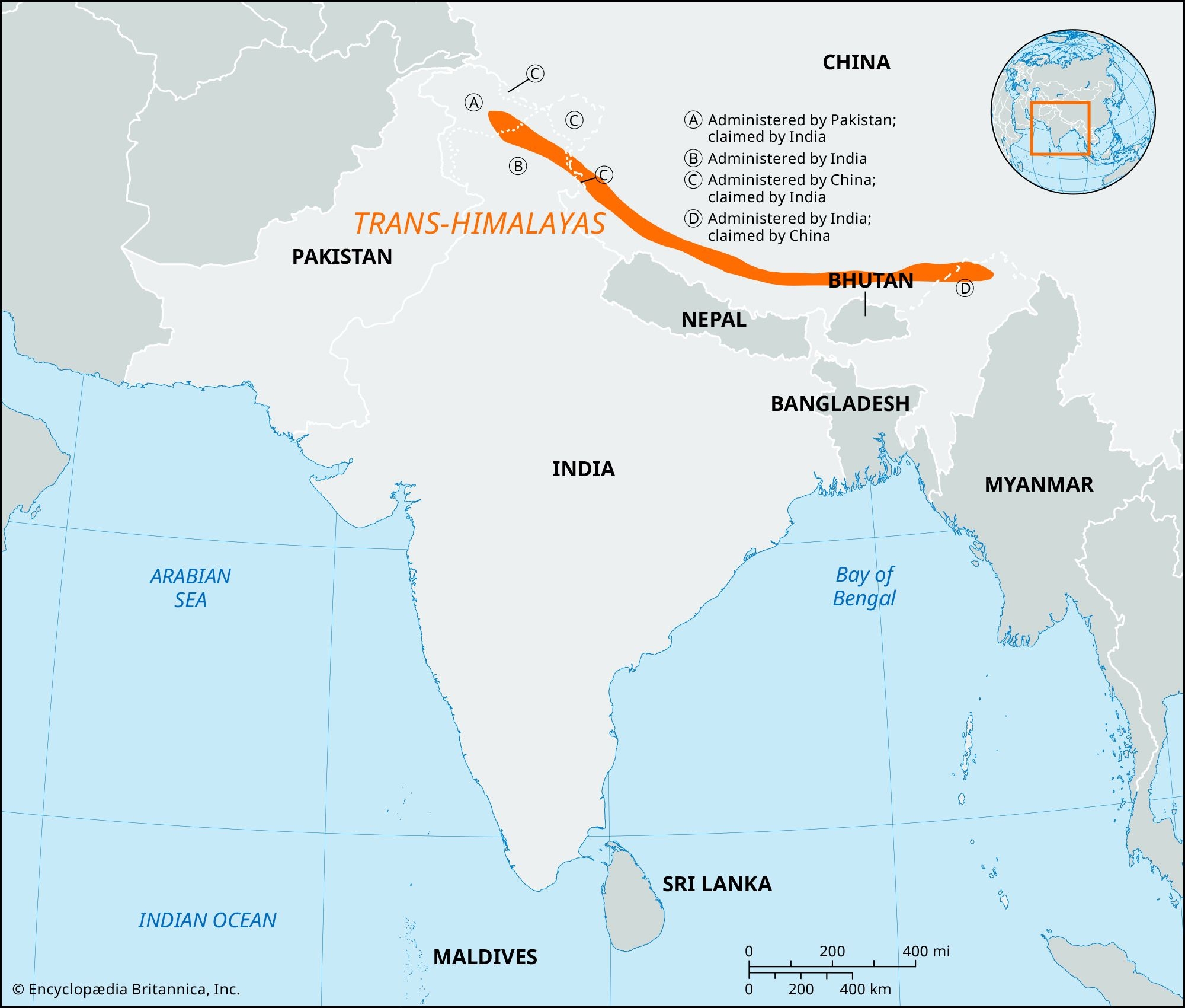 Trans Himalayas Map India Facts Britannica