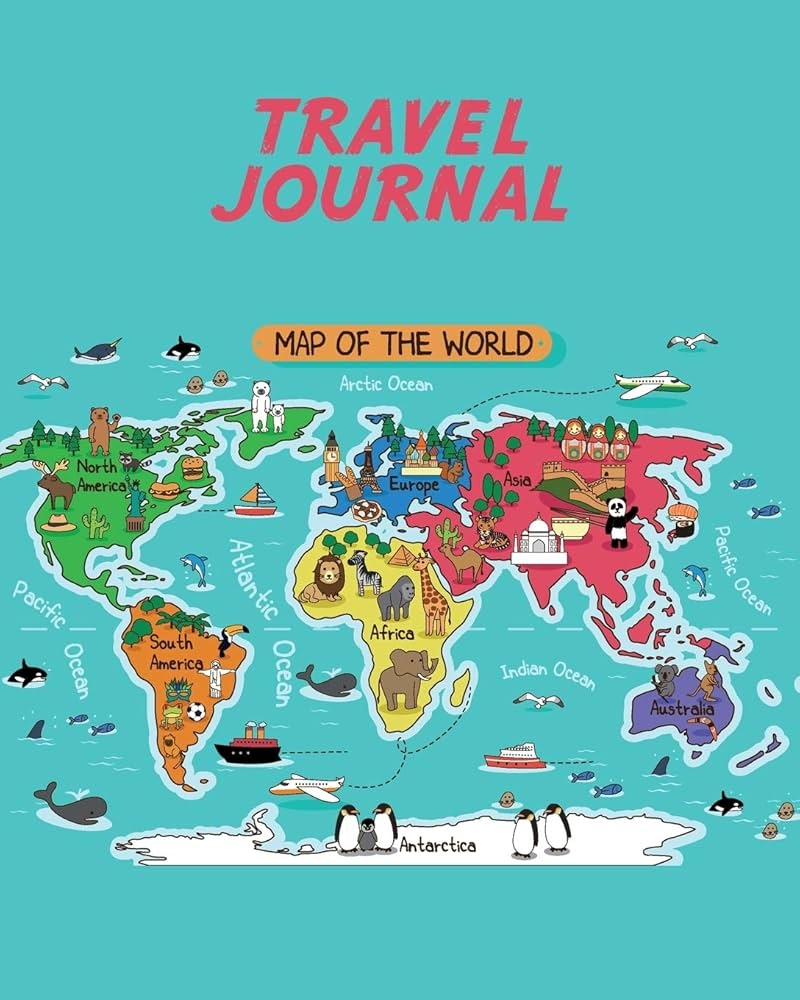 Travel Journal Map Of The World Kid s Travel Journal Holiday Activity Diary And Scrapbook To Write Draw And Stick In World Map Vacation Notebook Adventure Log Journals Pomeganate 9781795811798 Amazon Books