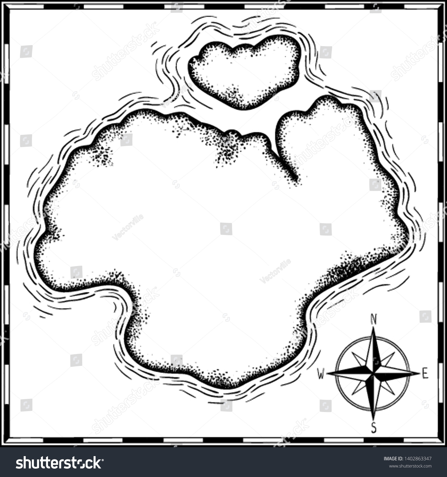 Treasure Map Empty Clean Template Hand Stock Vector Royalty Free 1402863347 Shutterstock