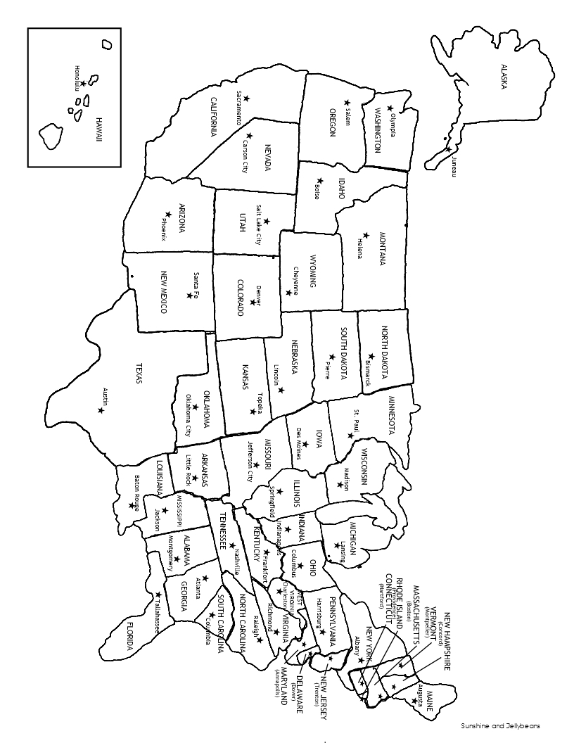 U S States Capitals Labeled And Blank Maps For Study Practice Made By Teachers U S States Capitals Labeled And Blank Maps For Study Practice Made By Teachers