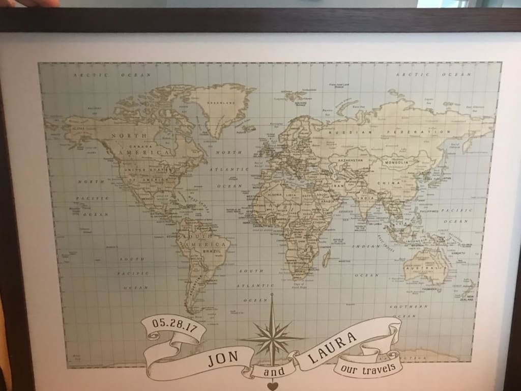 Uncommon Goods Personalized Anniversary Pushpin World Map Travel Art