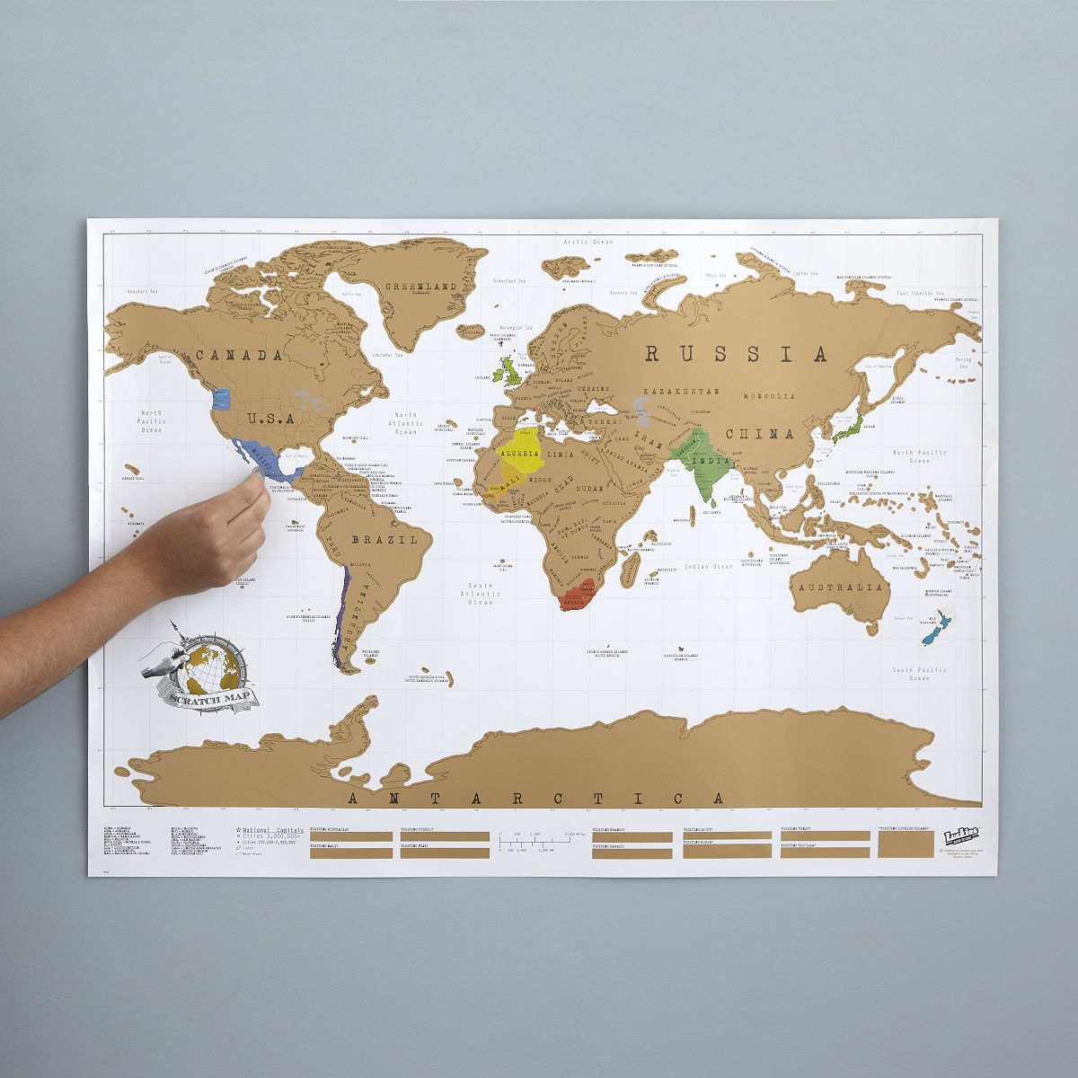 Uncommon Goods Scratch Map Scratch Off World World Poster