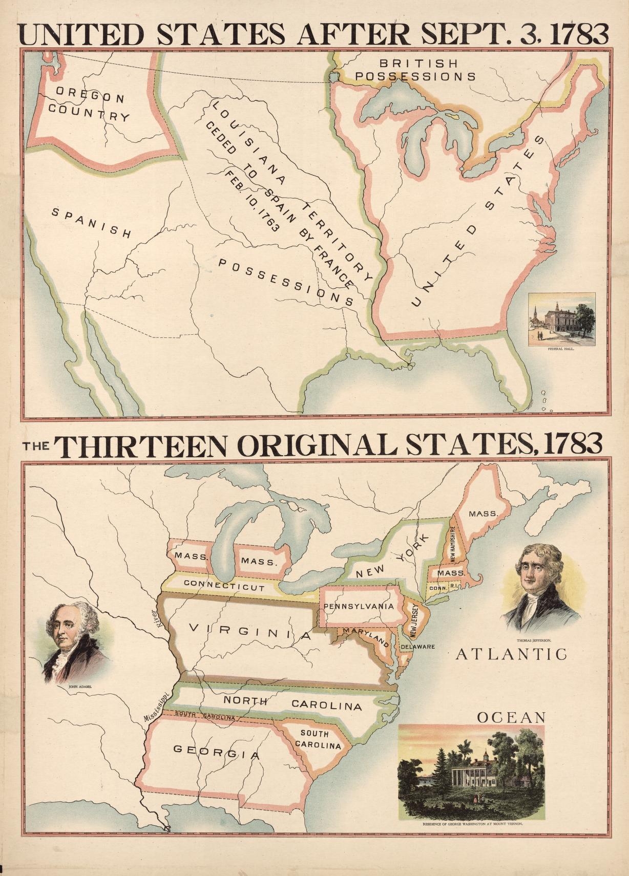 United States After Sept 3 1783 The Thirteen Original States 1783 Library Of Congress