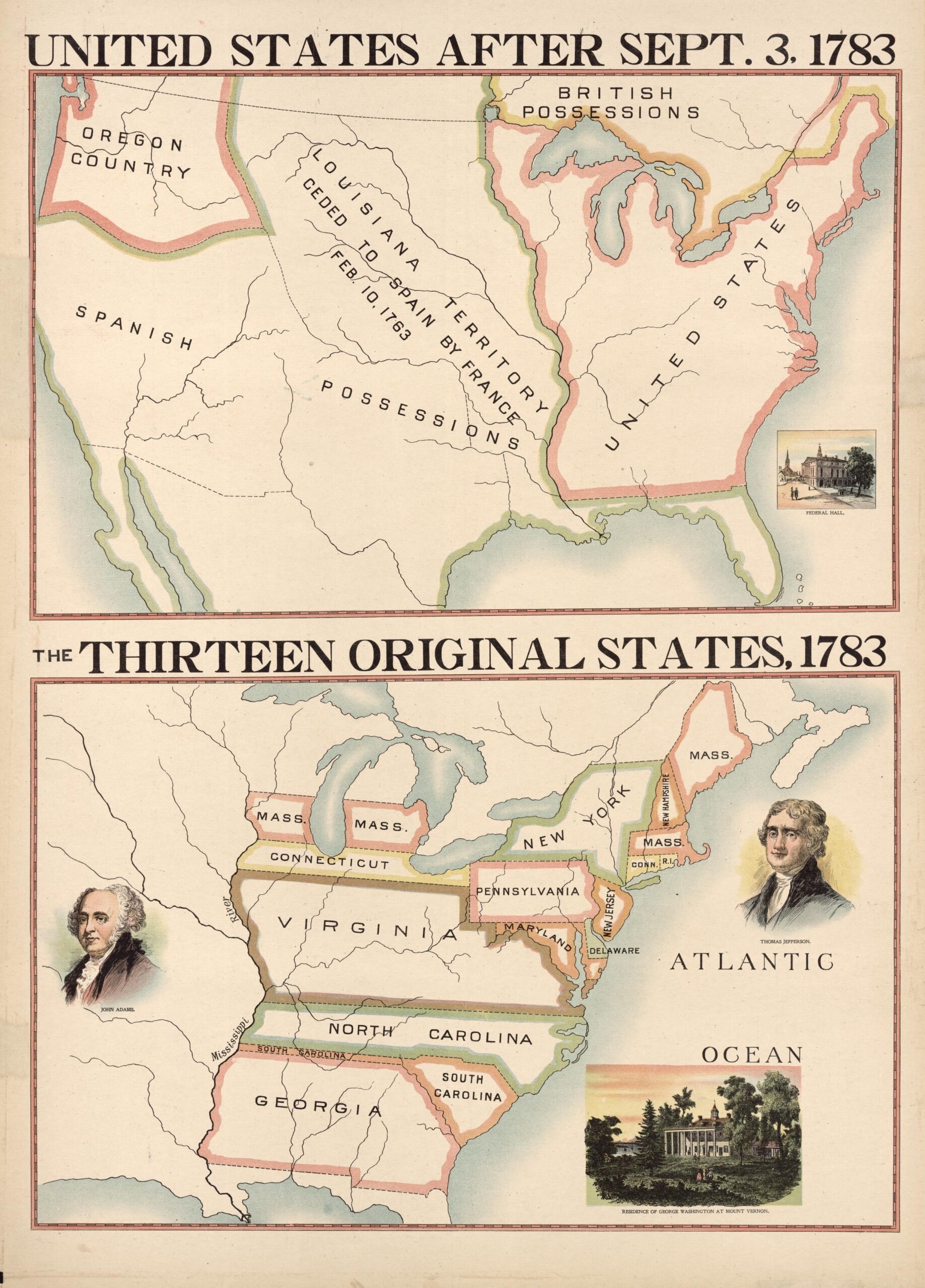 United States After Sept 3 1783 The Thirteen Original States 1783 Library Of Congress