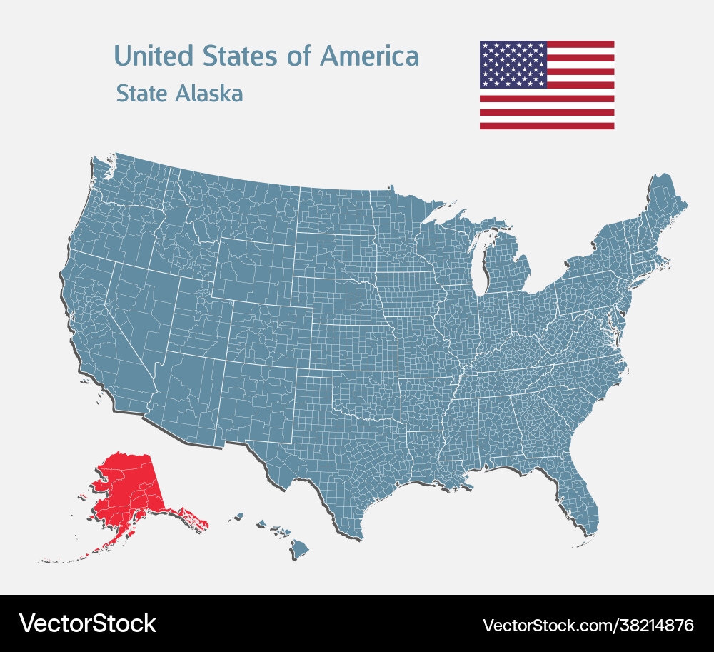 United States America State Alaska Usa Map Royalty Free Vector VectorStock