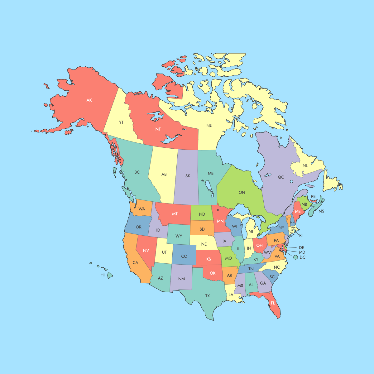 United States And Canada Map Ultimaps