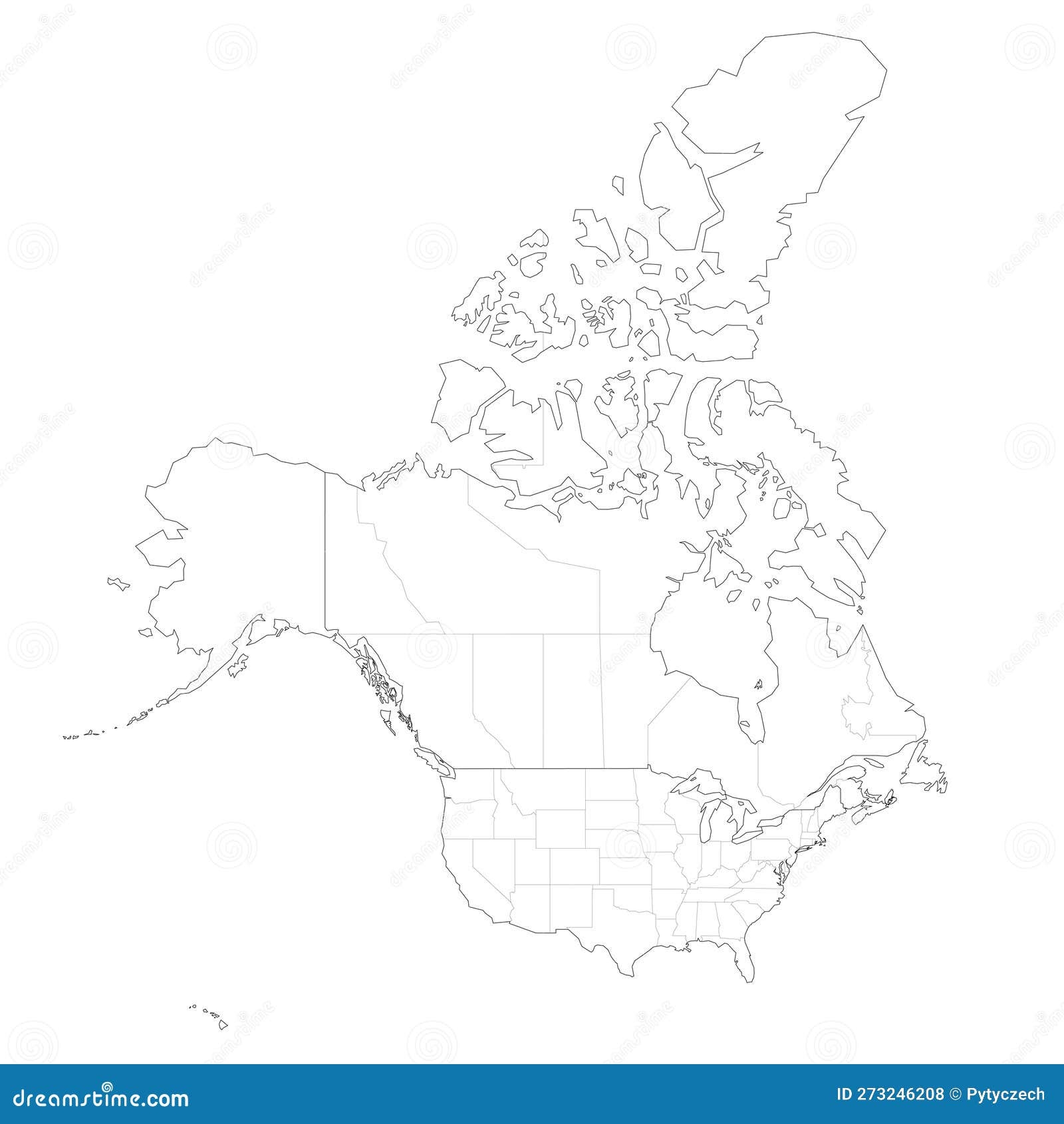 blank map of us and canada