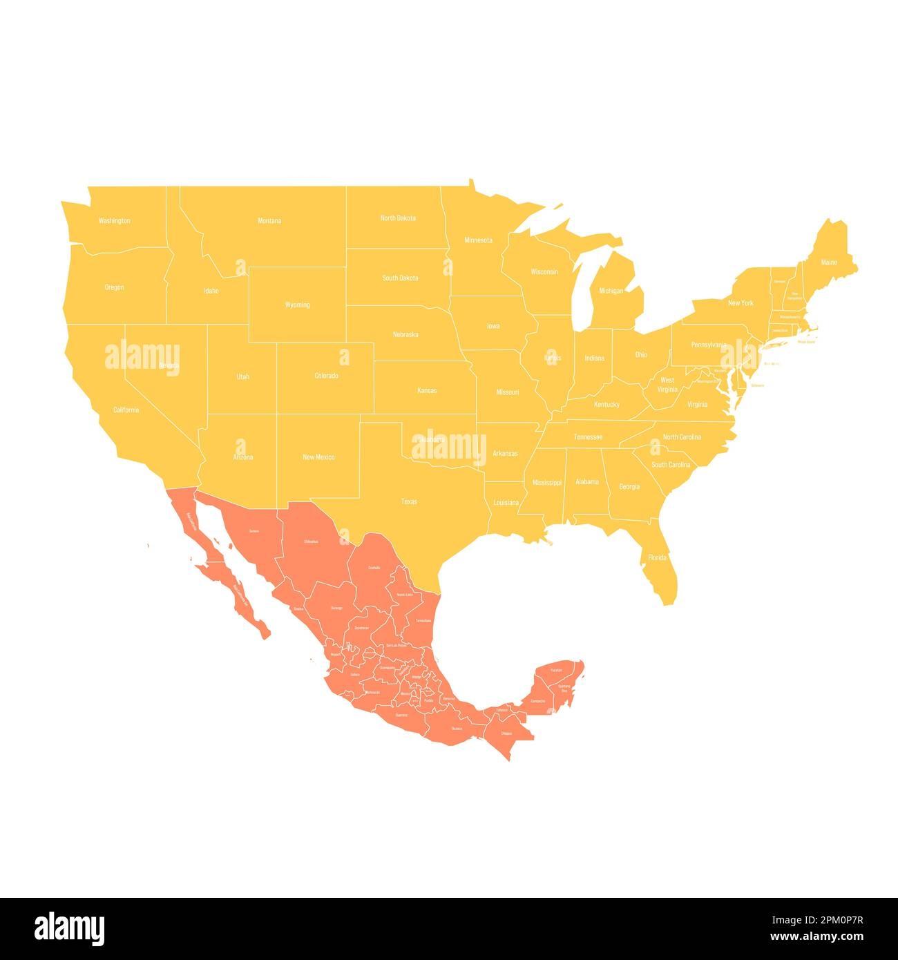 map of united states and mexico