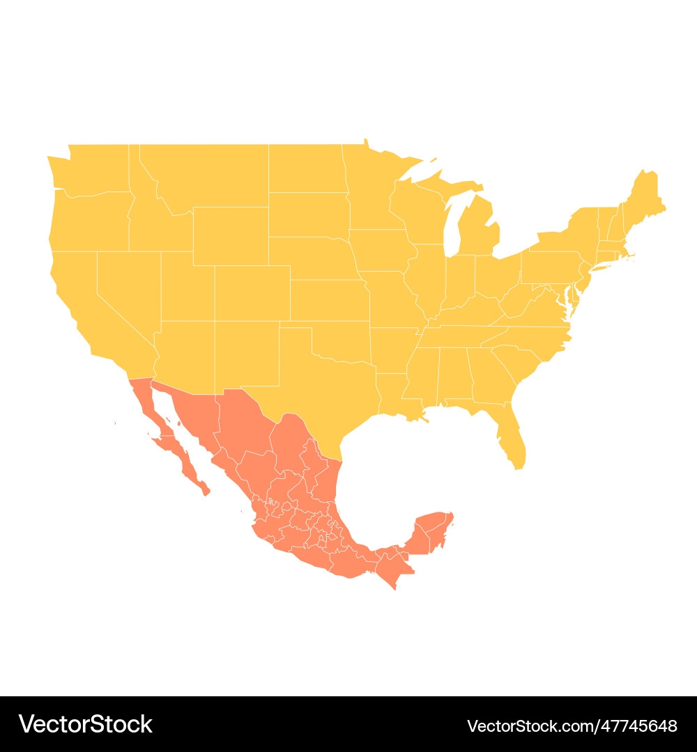map of mexico and the united states