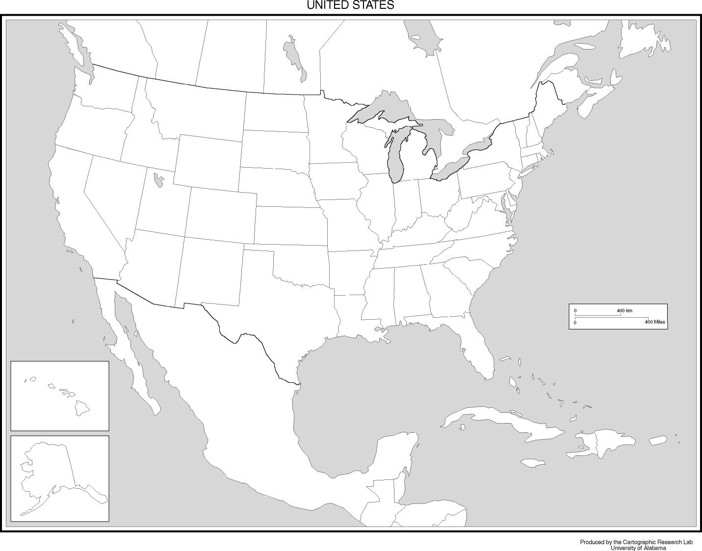 outline map of the united states of america