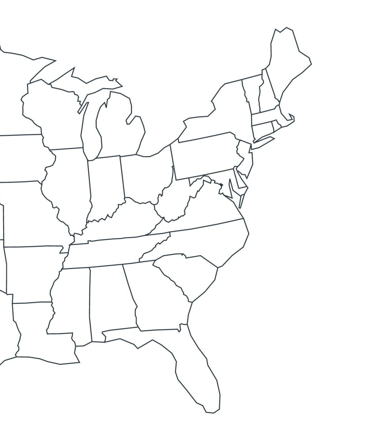 United States Blank Map Unlabeled Map Of USA Outline Printable Etsy Israel