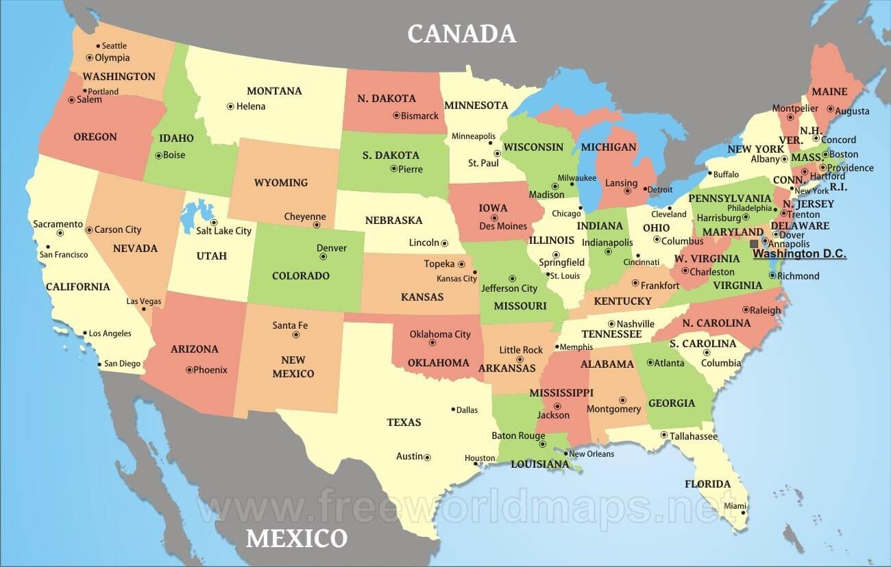 major cities in the united states map