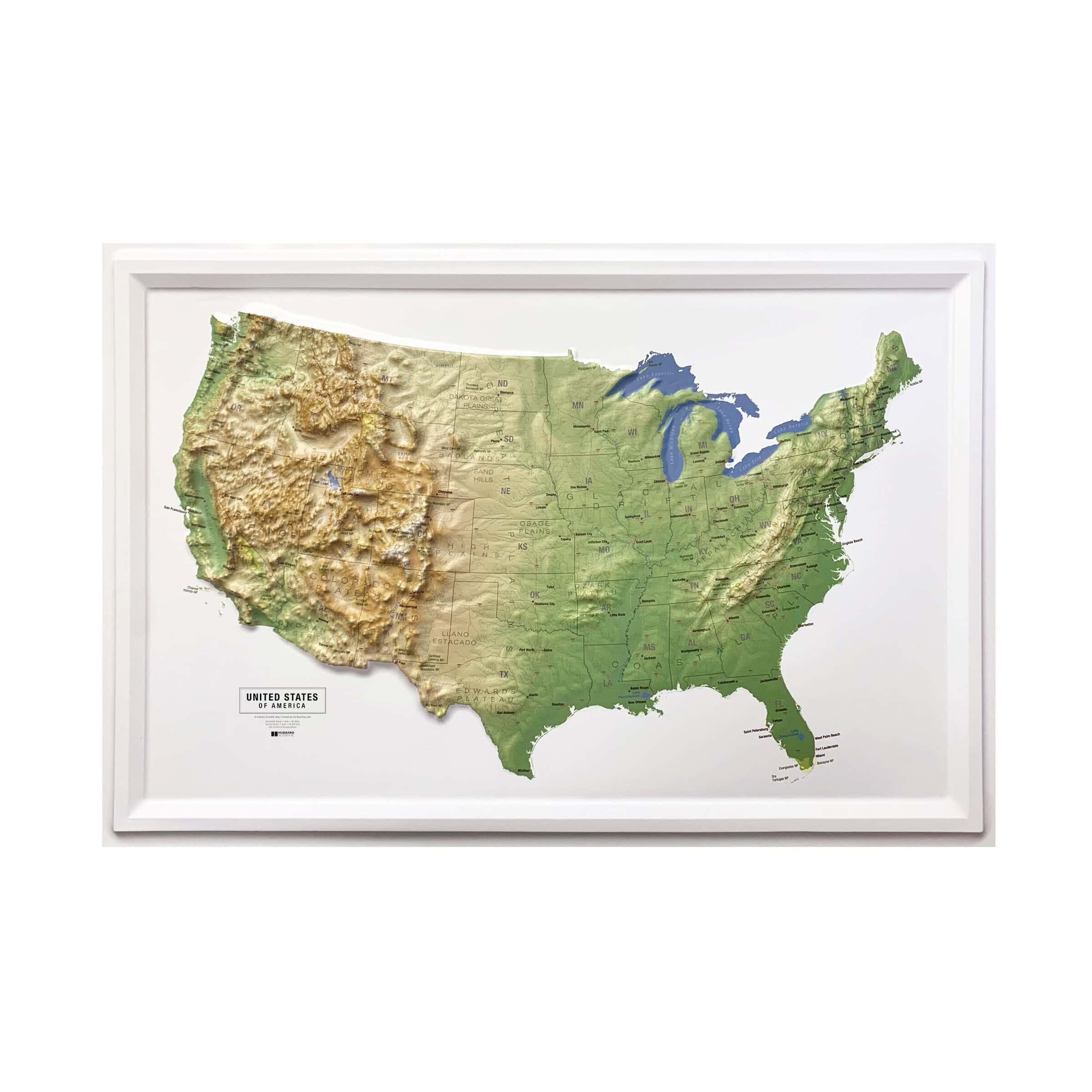 United States Classic Raised Relief The Map Shop