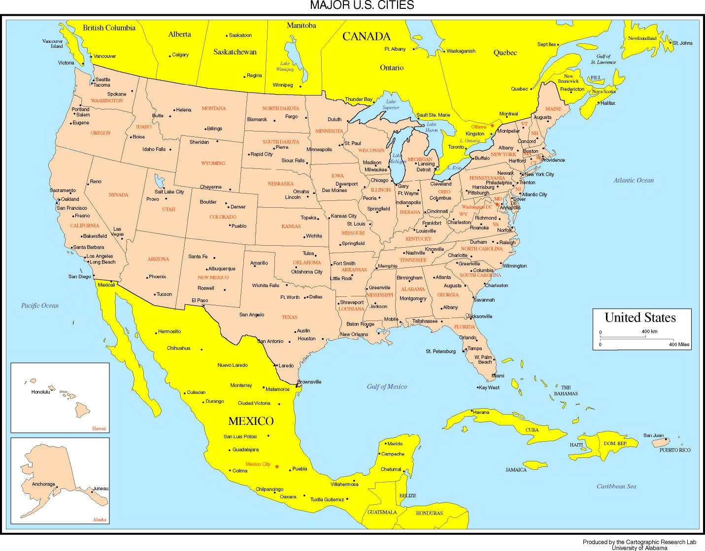 united states map with canada