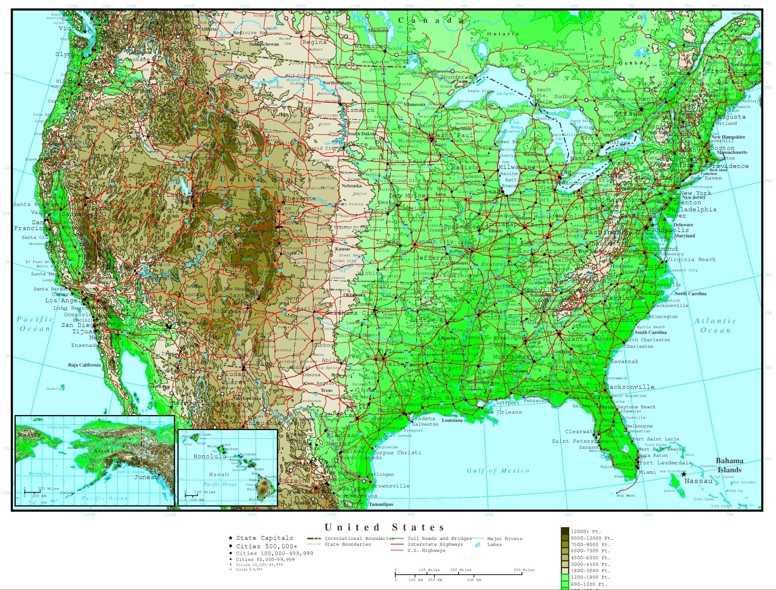 topographic united states map