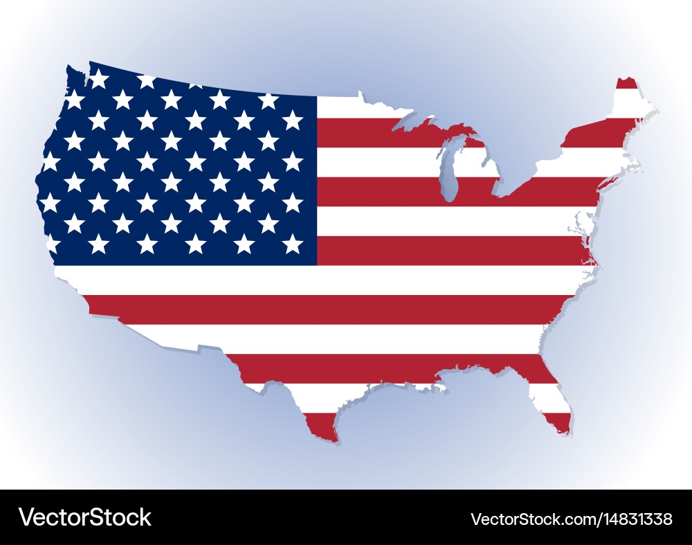 United States Flag Map Royalty Free Vector VectorStock