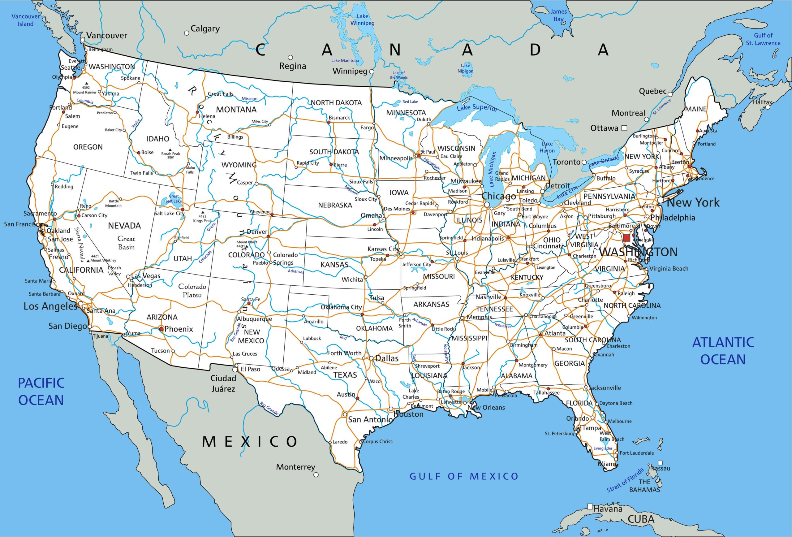 new map of united states