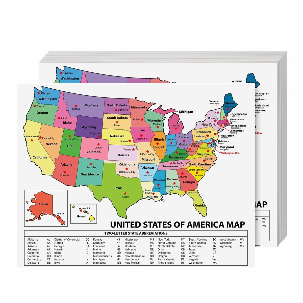 United States Map USA Poster US Educational Map 8 5 X 11 10 Per Pack EBay
