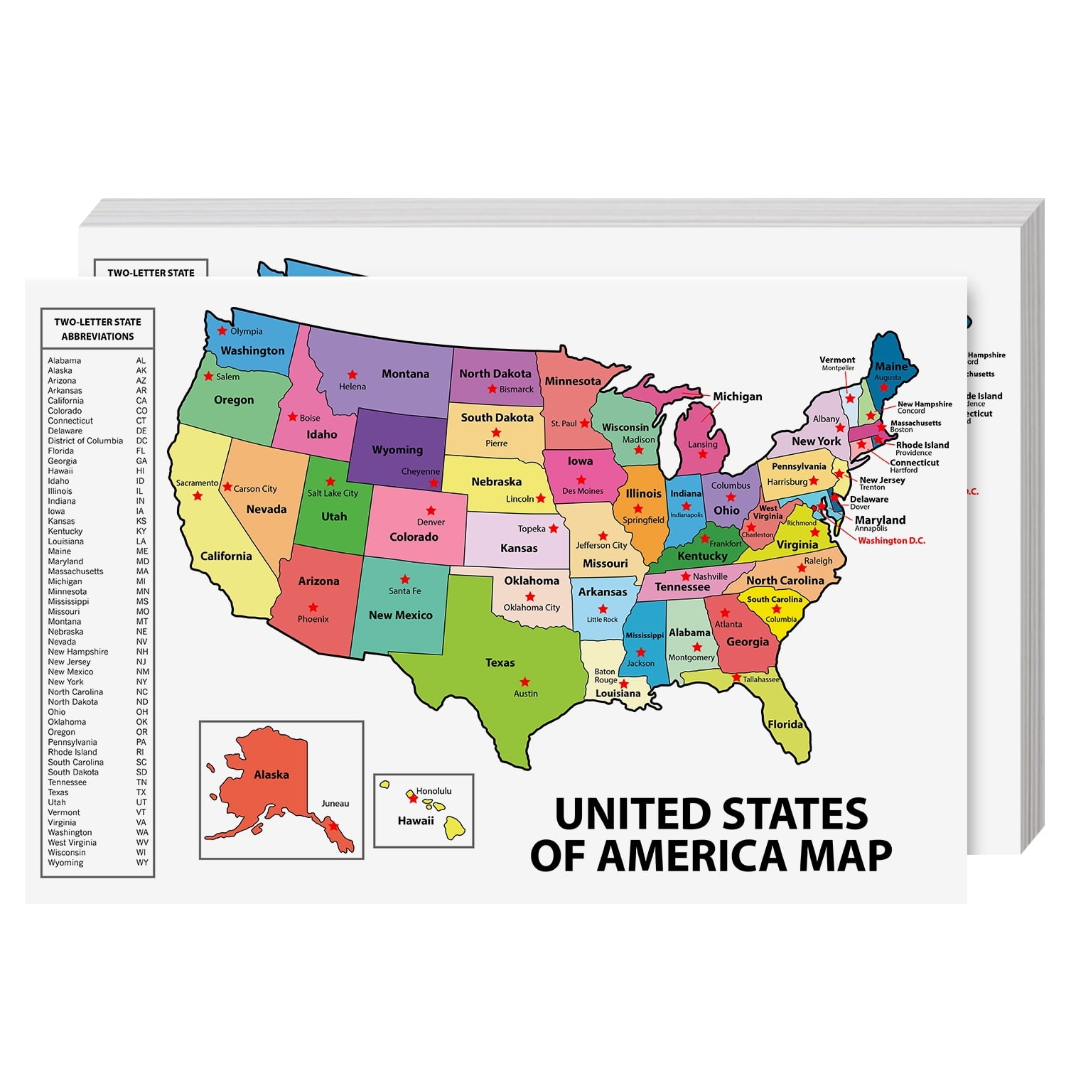 united states map with abbreviations and capitals