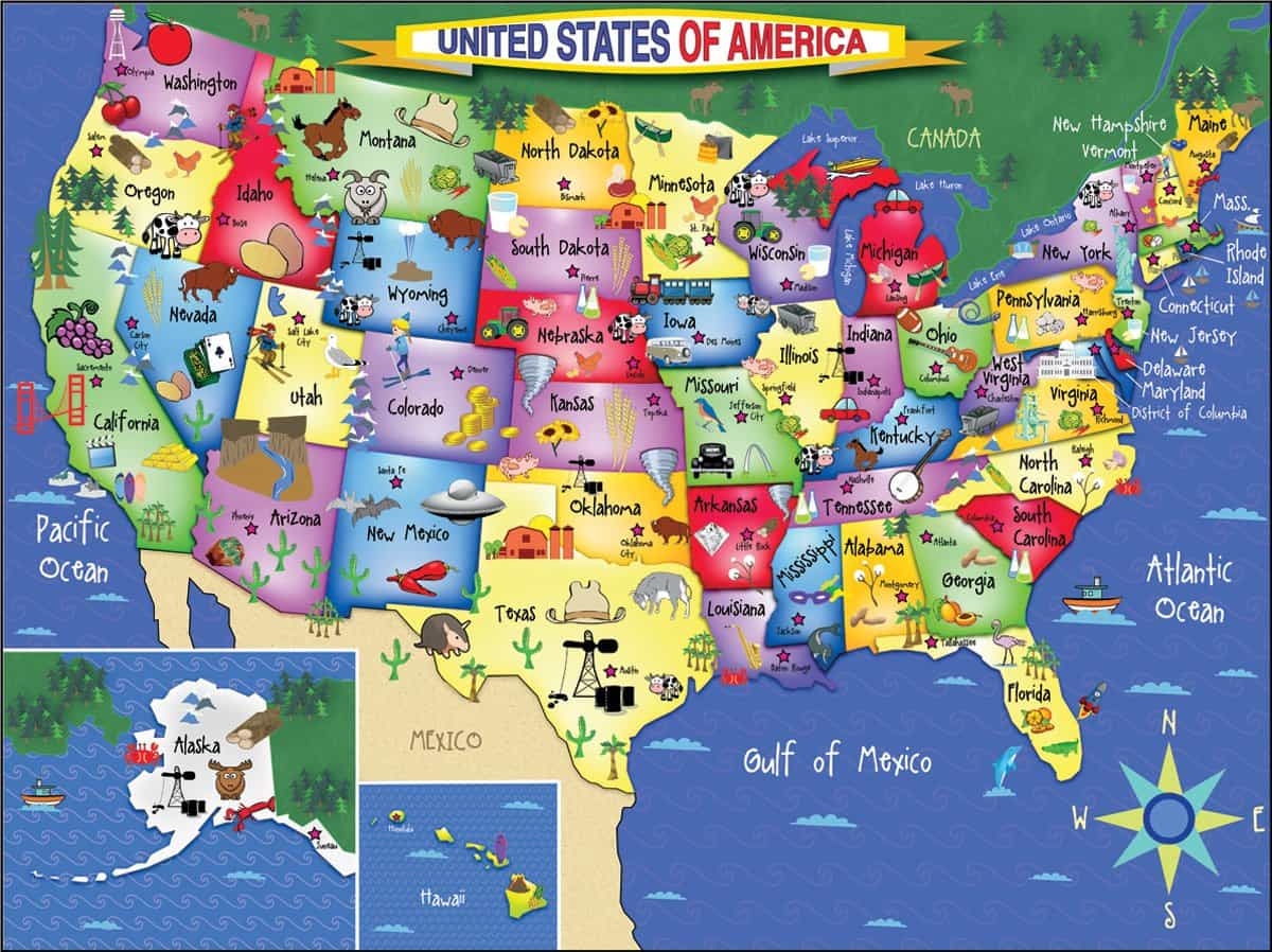 United States Of America 300 Piece Jigsaw Puzzle White Mountain Puzzles