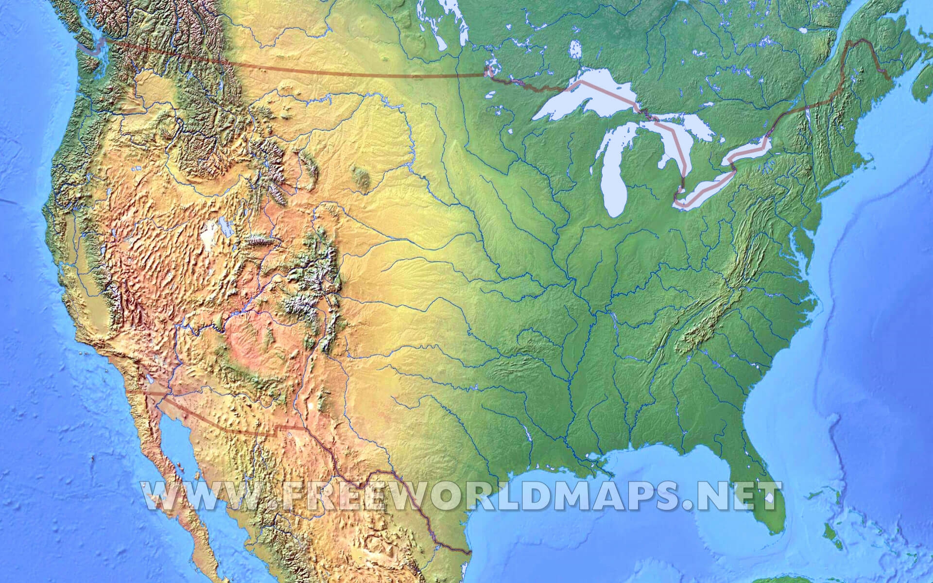 United States Physical Map