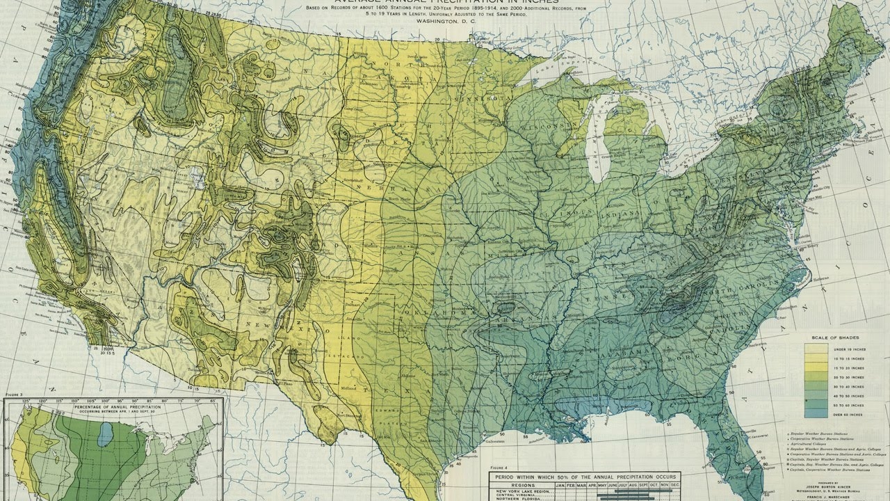 precipitation united states map by year