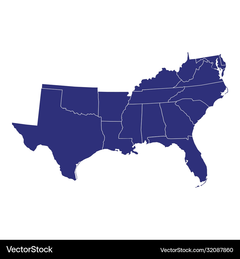 blank map of southern states