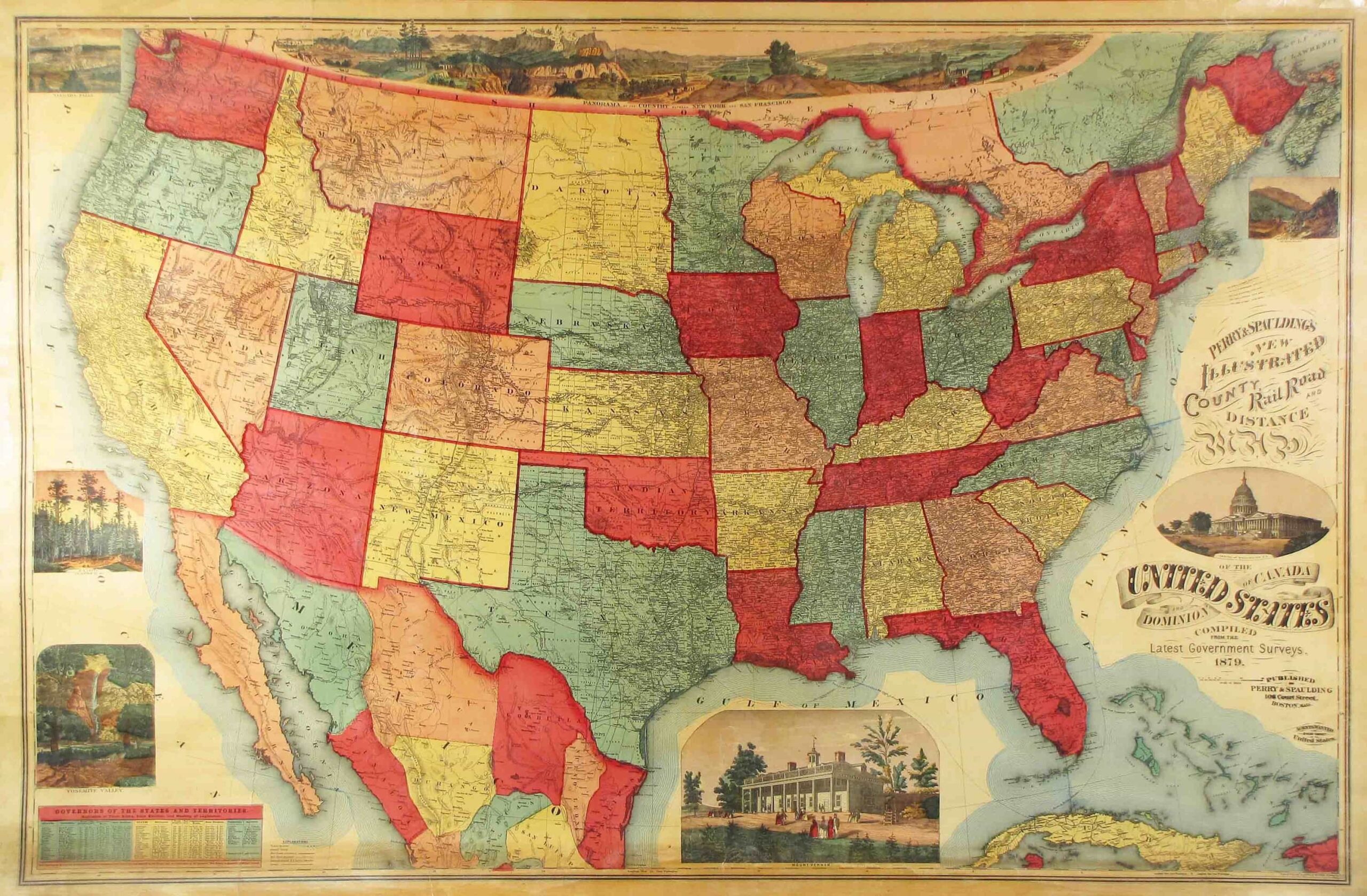 Unrecorded Variant Of A Lovely Wall Map Of The U S Rare Antique Maps