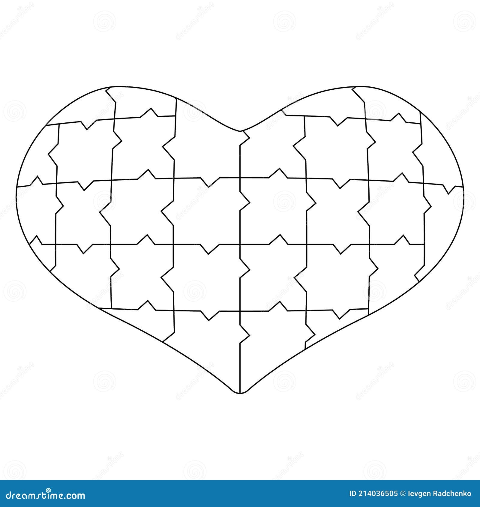 Unusual Valentines Day Blank Jigsaw Puzzle Simple Line Art Style For Printing And Web Puzzles Heart Stock Vector Illustration Of Pattern Puzzle 214036505