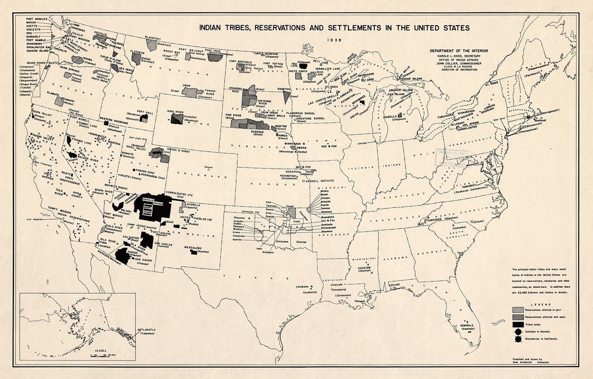 united states indian reservations map