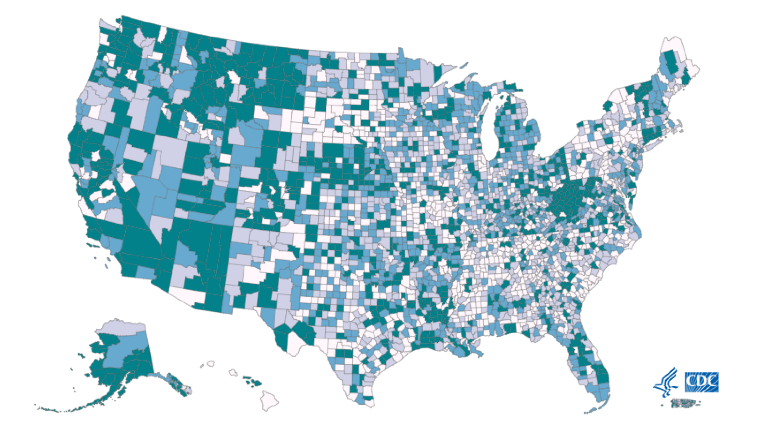 US Map With Counties COVE CDC