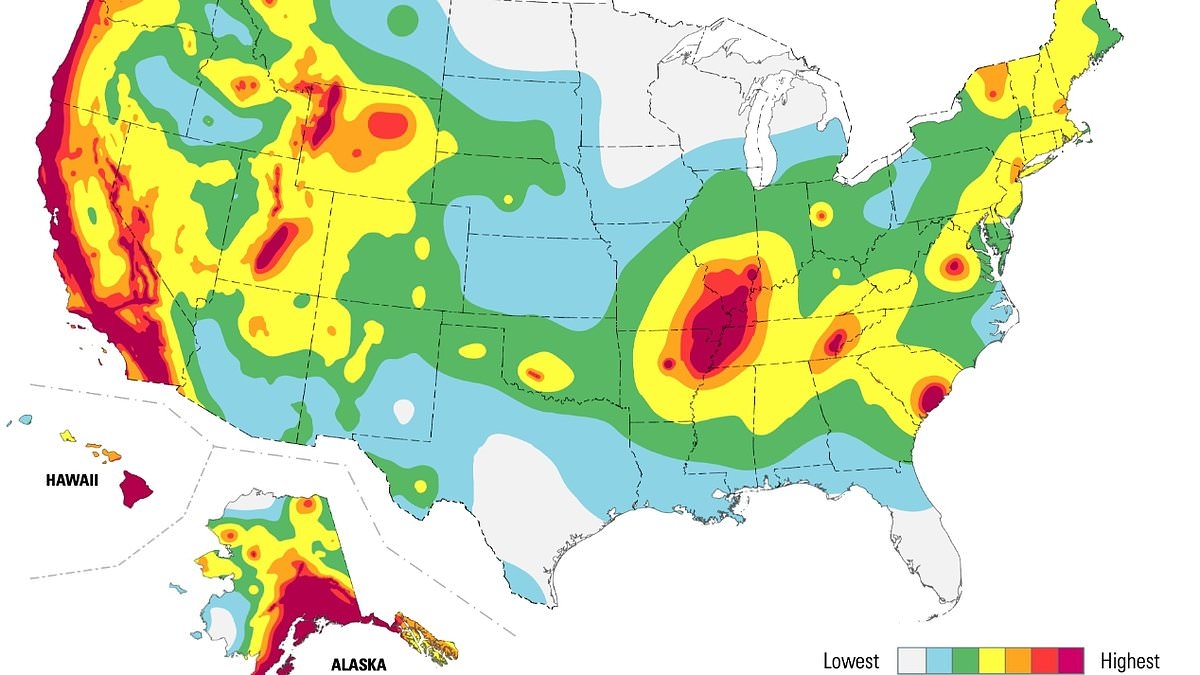US Officials Warn Nearly 75 Of America Is At Risk Of EARTHQUAKES After Uncovering Hundreds More Fault Lines Is YOUR Area A Danger Zone Daily Mail Online