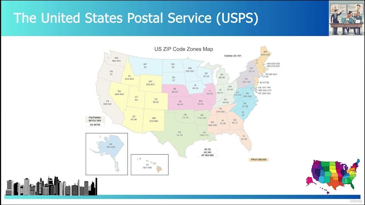 united states postal zone map