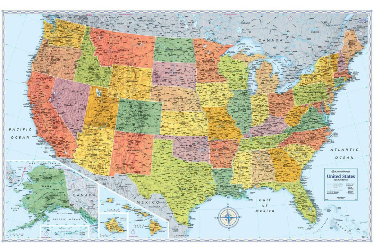 US Wall Maps Best Wall Maps Big Maps Of The USA Big World Maps Simple Interstate Unique Media More