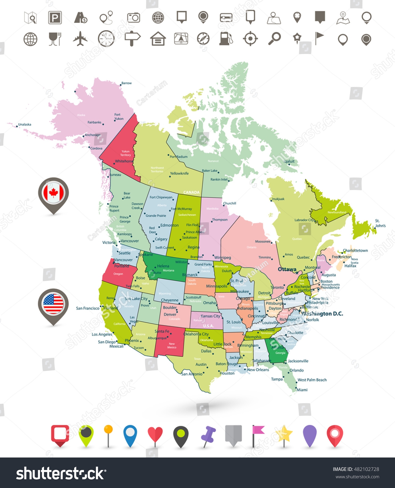 Usa Canada Detailed Political Map Flags Stock Vector Royalty Free 482102728 Shutterstock Usa Canada Detailed Political Map Flags Stock Vector Royalty Free 482102728 Shutterstock