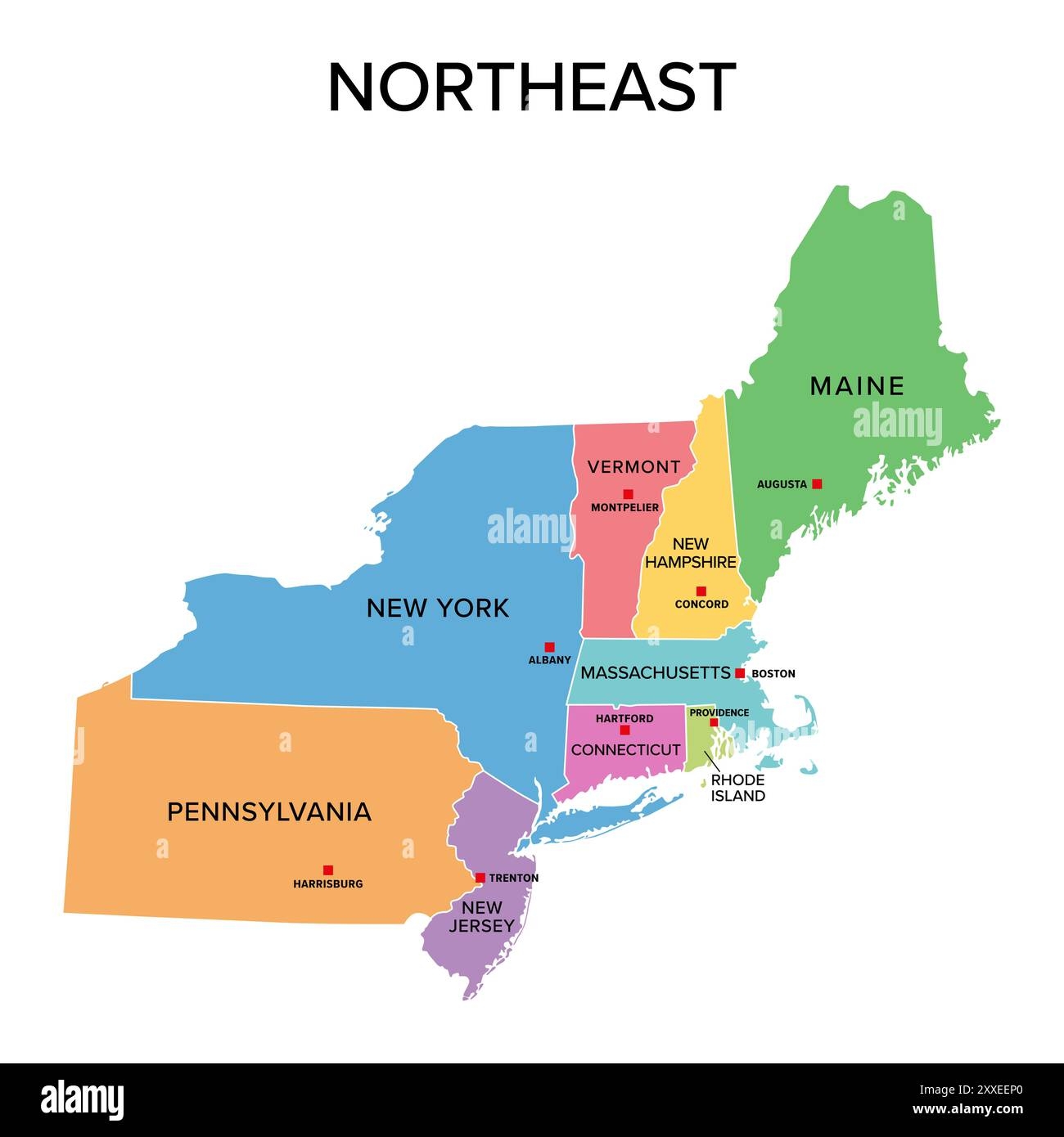 map of the northeast united states