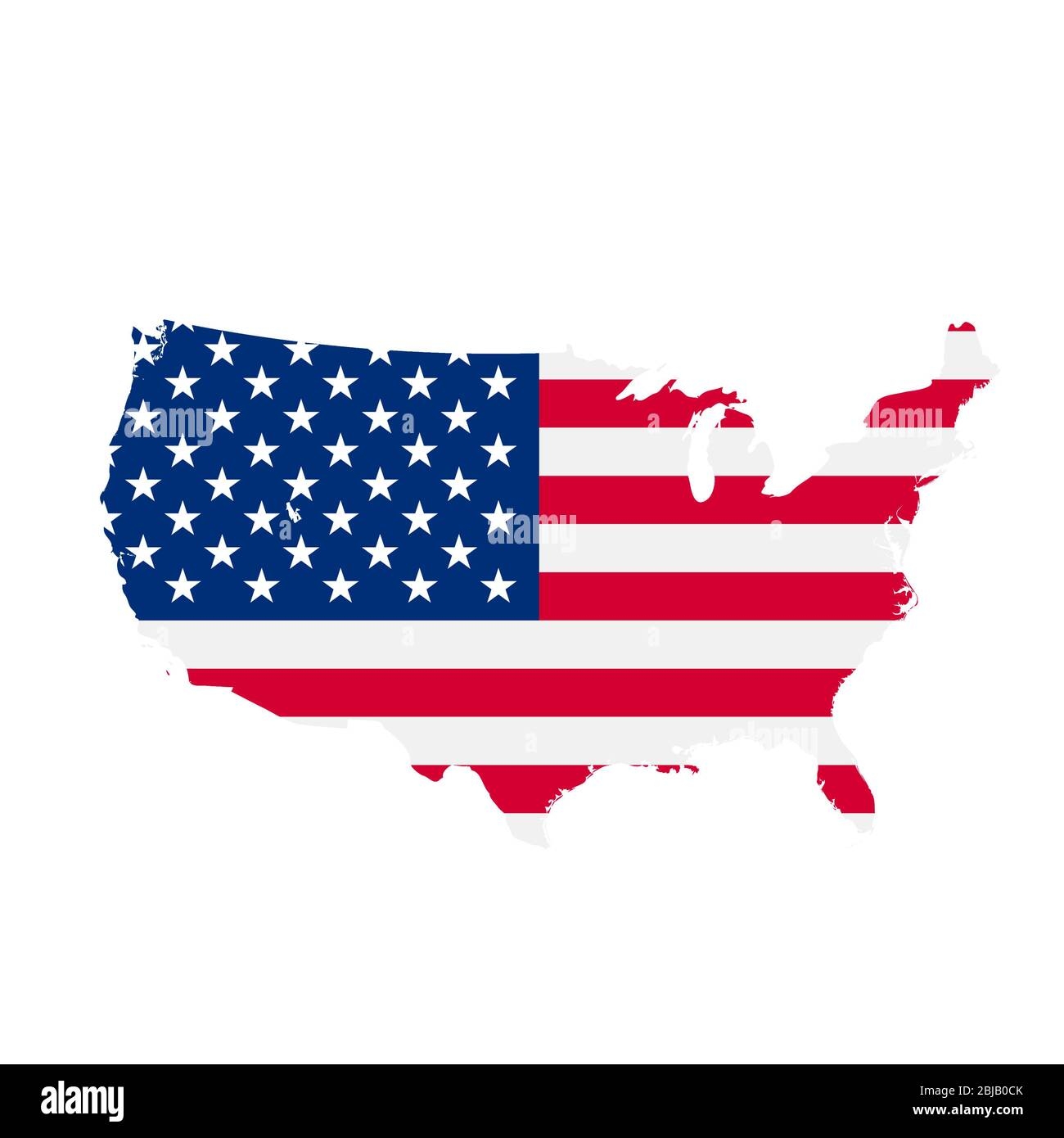 USA Flag Map Country Outline With National Flag Stock Photo Alamy